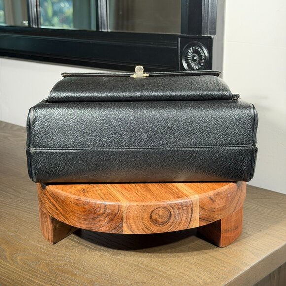 Vintage Black Structured Handbag – 1950s/1960s Style - Picture 9 of 15